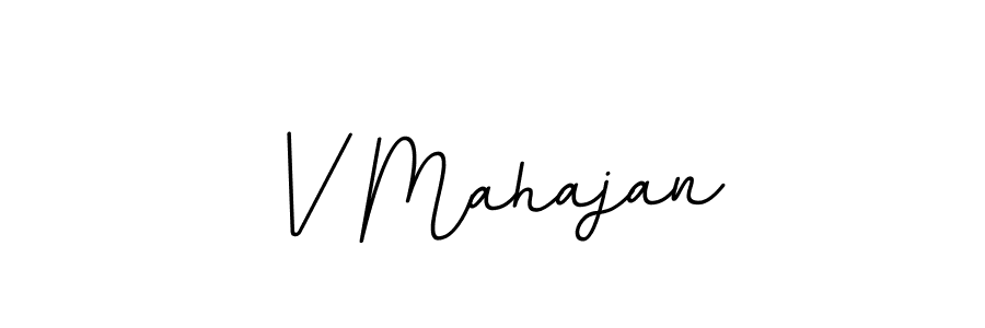 Make a beautiful signature design for name V Mahajan. With this signature (BallpointsItalic-DORy9) style, you can create a handwritten signature for free. V Mahajan signature style 11 images and pictures png