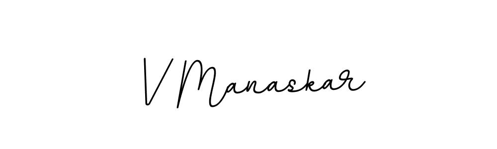 How to make V Manaskar name signature. Use BallpointsItalic-DORy9 style for creating short signs online. This is the latest handwritten sign. V Manaskar signature style 11 images and pictures png