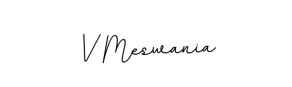 V Meswania stylish signature style. Best Handwritten Sign (BallpointsItalic-DORy9) for my name. Handwritten Signature Collection Ideas for my name V Meswania. V Meswania signature style 11 images and pictures png