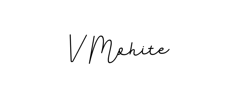 How to make V Mohite name signature. Use BallpointsItalic-DORy9 style for creating short signs online. This is the latest handwritten sign. V Mohite signature style 11 images and pictures png