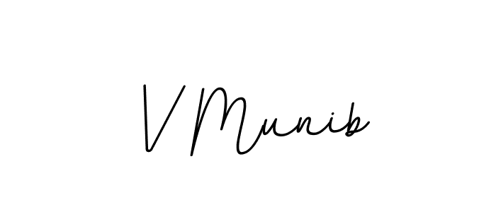 Design your own signature with our free online signature maker. With this signature software, you can create a handwritten (BallpointsItalic-DORy9) signature for name V Munib. V Munib signature style 11 images and pictures png