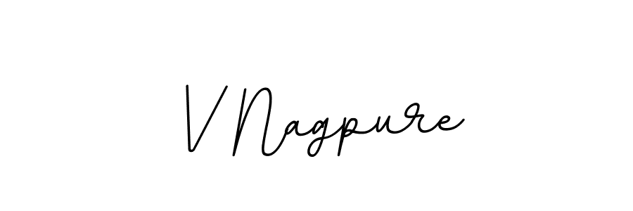 Make a beautiful signature design for name V Nagpure. With this signature (BallpointsItalic-DORy9) style, you can create a handwritten signature for free. V Nagpure signature style 11 images and pictures png