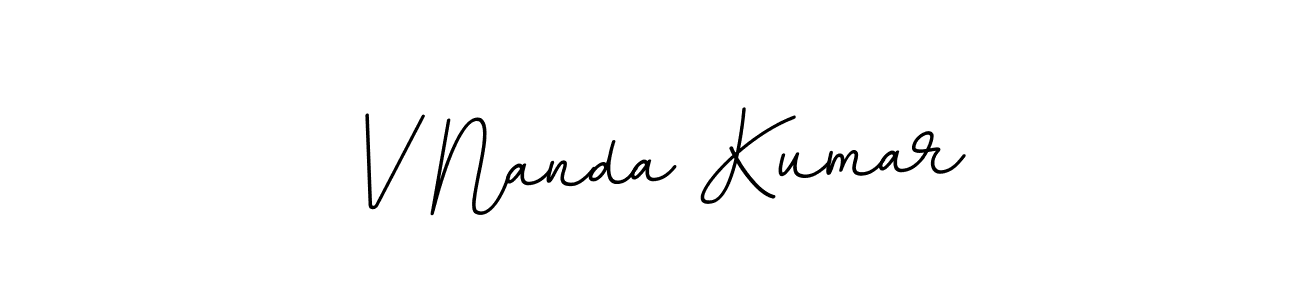 The best way (BallpointsItalic-DORy9) to make a short signature is to pick only two or three words in your name. The name V Nanda Kumar include a total of six letters. For converting this name. V Nanda Kumar signature style 11 images and pictures png