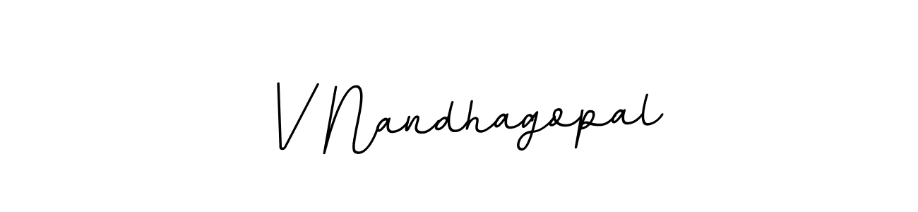 Create a beautiful signature design for name V Nandhagopal. With this signature (BallpointsItalic-DORy9) fonts, you can make a handwritten signature for free. V Nandhagopal signature style 11 images and pictures png