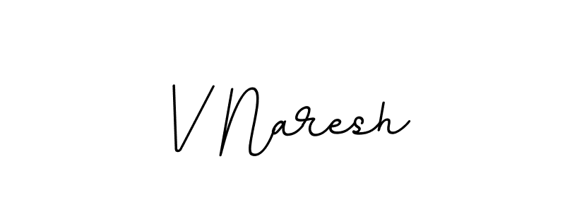 The best way (BallpointsItalic-DORy9) to make a short signature is to pick only two or three words in your name. The name V Naresh include a total of six letters. For converting this name. V Naresh signature style 11 images and pictures png