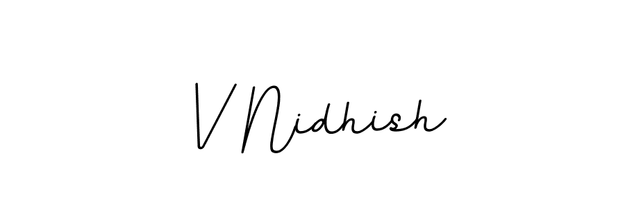 if you are searching for the best signature style for your name V Nidhish. so please give up your signature search. here we have designed multiple signature styles  using BallpointsItalic-DORy9. V Nidhish signature style 11 images and pictures png
