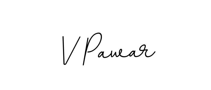 Design your own signature with our free online signature maker. With this signature software, you can create a handwritten (BallpointsItalic-DORy9) signature for name V Pawar. V Pawar signature style 11 images and pictures png
