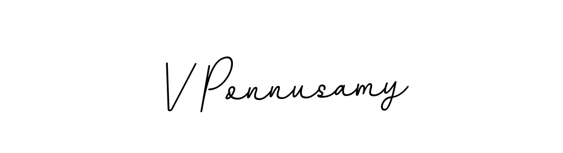 How to make V Ponnusamy name signature. Use BallpointsItalic-DORy9 style for creating short signs online. This is the latest handwritten sign. V Ponnusamy signature style 11 images and pictures png