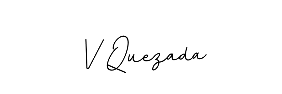 Design your own signature with our free online signature maker. With this signature software, you can create a handwritten (BallpointsItalic-DORy9) signature for name V Quezada. V Quezada signature style 11 images and pictures png