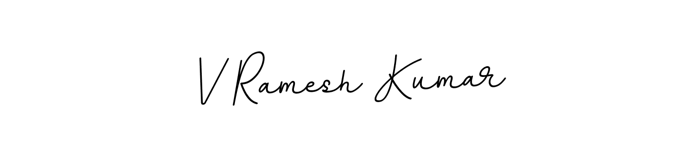 Make a beautiful signature design for name V Ramesh Kumar. With this signature (BallpointsItalic-DORy9) style, you can create a handwritten signature for free. V Ramesh Kumar signature style 11 images and pictures png