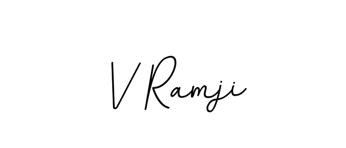 Create a beautiful signature design for name V Ramji. With this signature (BallpointsItalic-DORy9) fonts, you can make a handwritten signature for free. V Ramji signature style 11 images and pictures png