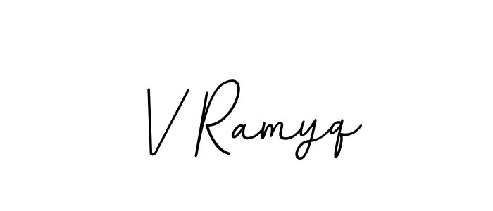 Create a beautiful signature design for name V Ramyq. With this signature (BallpointsItalic-DORy9) fonts, you can make a handwritten signature for free. V Ramyq signature style 11 images and pictures png