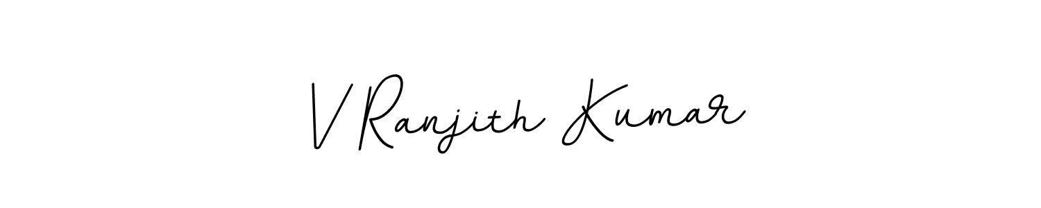 How to make V Ranjith Kumar name signature. Use BallpointsItalic-DORy9 style for creating short signs online. This is the latest handwritten sign. V Ranjith Kumar signature style 11 images and pictures png
