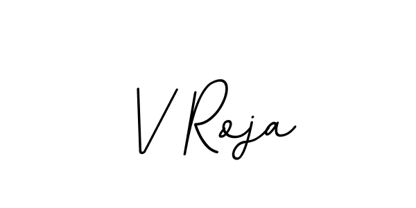 The best way (BallpointsItalic-DORy9) to make a short signature is to pick only two or three words in your name. The name V Roja include a total of six letters. For converting this name. V Roja signature style 11 images and pictures png