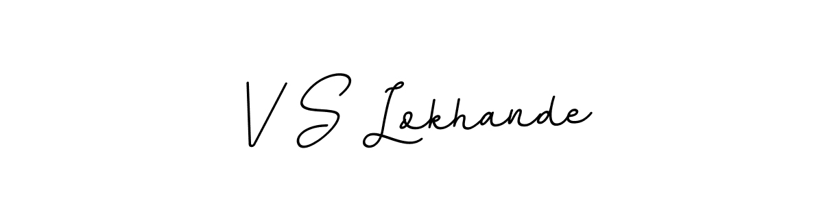 How to make V S Lokhande name signature. Use BallpointsItalic-DORy9 style for creating short signs online. This is the latest handwritten sign. V S Lokhande signature style 11 images and pictures png