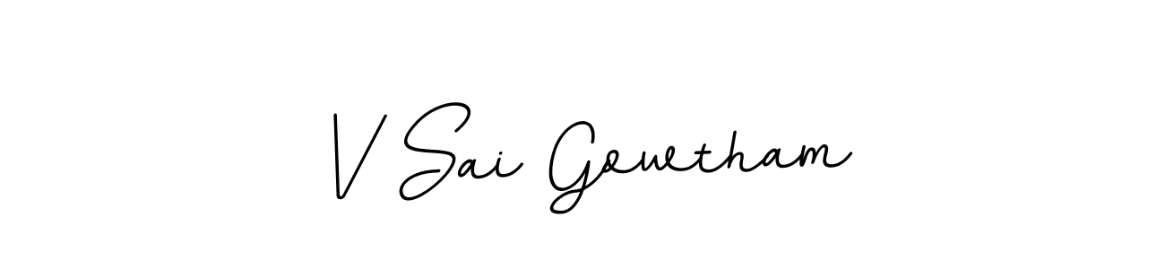 if you are searching for the best signature style for your name V Sai Gowtham. so please give up your signature search. here we have designed multiple signature styles  using BallpointsItalic-DORy9. V Sai Gowtham signature style 11 images and pictures png