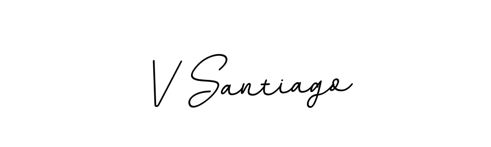 Make a beautiful signature design for name V Santiago. With this signature (BallpointsItalic-DORy9) style, you can create a handwritten signature for free. V Santiago signature style 11 images and pictures png