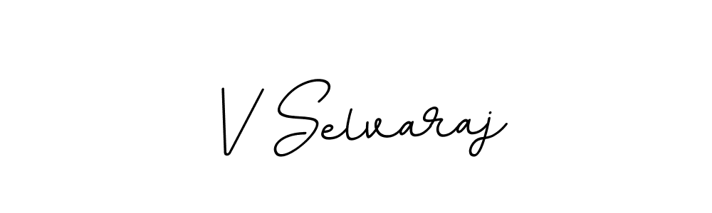 Make a beautiful signature design for name V Selvaraj. With this signature (BallpointsItalic-DORy9) style, you can create a handwritten signature for free. V Selvaraj signature style 11 images and pictures png