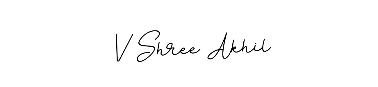 How to make V Shree Akhil name signature. Use BallpointsItalic-DORy9 style for creating short signs online. This is the latest handwritten sign. V Shree Akhil signature style 11 images and pictures png