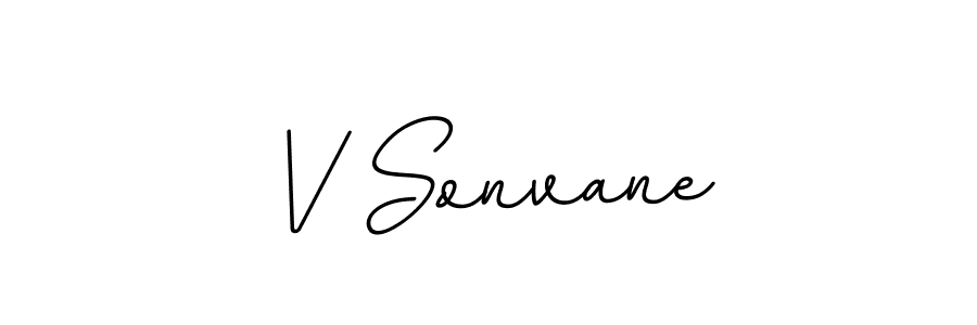 How to make V Sonvane name signature. Use BallpointsItalic-DORy9 style for creating short signs online. This is the latest handwritten sign. V Sonvane signature style 11 images and pictures png