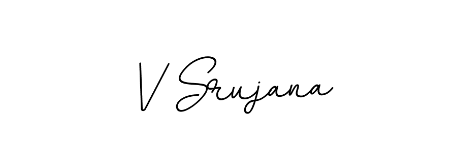 Make a beautiful signature design for name V Srujana. With this signature (BallpointsItalic-DORy9) style, you can create a handwritten signature for free. V Srujana signature style 11 images and pictures png