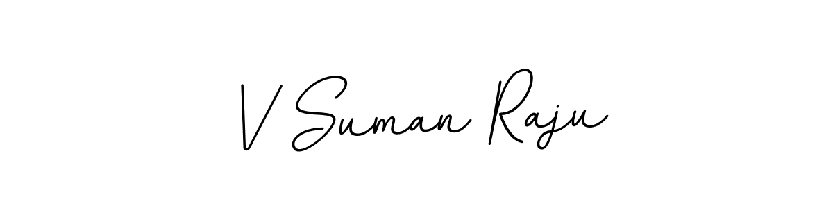 V Suman Raju stylish signature style. Best Handwritten Sign (BallpointsItalic-DORy9) for my name. Handwritten Signature Collection Ideas for my name V Suman Raju. V Suman Raju signature style 11 images and pictures png