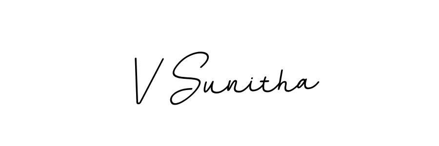 Create a beautiful signature design for name V Sunitha. With this signature (BallpointsItalic-DORy9) fonts, you can make a handwritten signature for free. V Sunitha signature style 11 images and pictures png