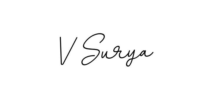 Use a signature maker to create a handwritten signature online. With this signature software, you can design (BallpointsItalic-DORy9) your own signature for name V Surya. V Surya signature style 11 images and pictures png