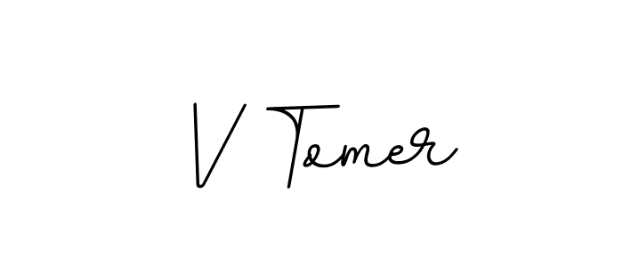 Create a beautiful signature design for name V Tomer. With this signature (BallpointsItalic-DORy9) fonts, you can make a handwritten signature for free. V Tomer signature style 11 images and pictures png