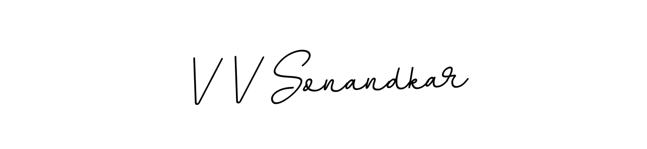 V V Sonandkar stylish signature style. Best Handwritten Sign (BallpointsItalic-DORy9) for my name. Handwritten Signature Collection Ideas for my name V V Sonandkar. V V Sonandkar signature style 11 images and pictures png