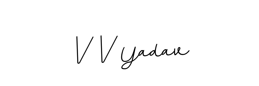 Use a signature maker to create a handwritten signature online. With this signature software, you can design (BallpointsItalic-DORy9) your own signature for name V V Yadav. V V Yadav signature style 11 images and pictures png