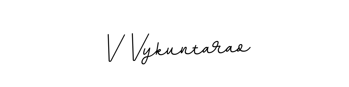 This is the best signature style for the V Vykuntarao name. Also you like these signature font (BallpointsItalic-DORy9). Mix name signature. V Vykuntarao signature style 11 images and pictures png