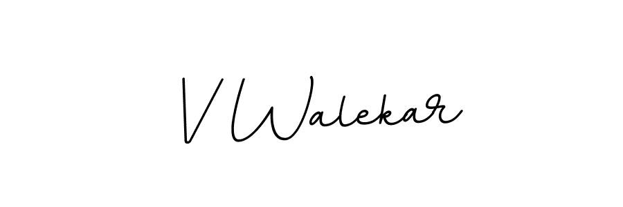 Use a signature maker to create a handwritten signature online. With this signature software, you can design (BallpointsItalic-DORy9) your own signature for name V Walekar. V Walekar signature style 11 images and pictures png