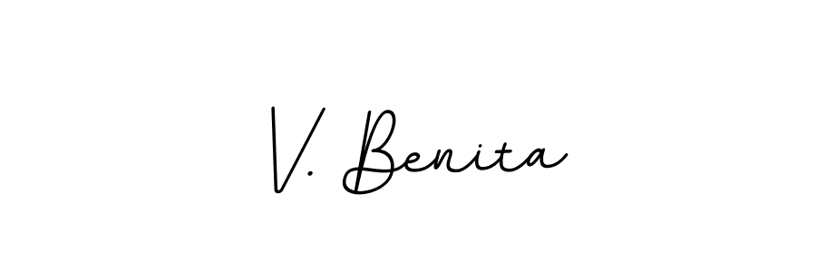 Design your own signature with our free online signature maker. With this signature software, you can create a handwritten (BallpointsItalic-DORy9) signature for name V. Benita. V. Benita signature style 11 images and pictures png