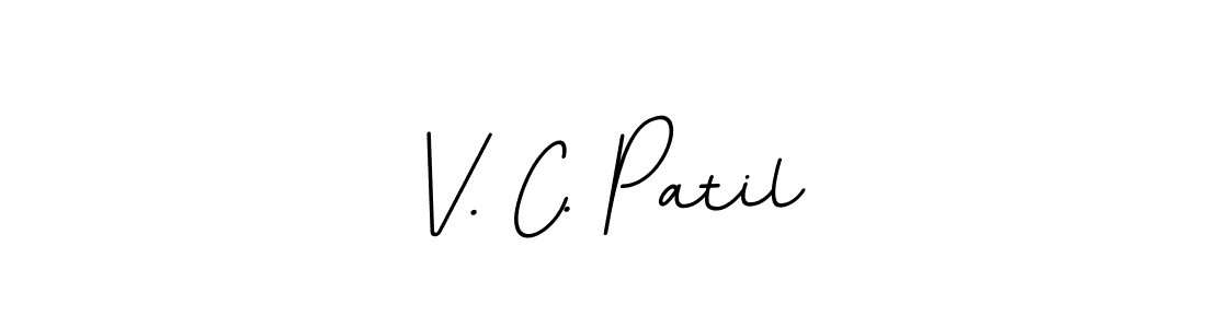 Design your own signature with our free online signature maker. With this signature software, you can create a handwritten (BallpointsItalic-DORy9) signature for name V. C. Patil. V. C. Patil signature style 11 images and pictures png