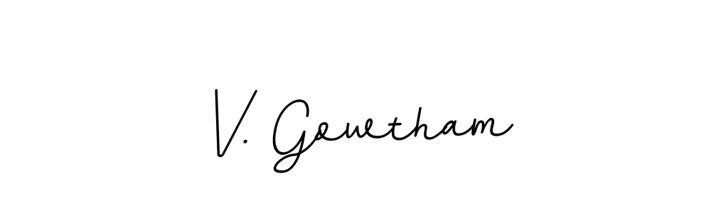 The best way (BallpointsItalic-DORy9) to make a short signature is to pick only two or three words in your name. The name V. Gowtham include a total of six letters. For converting this name. V. Gowtham signature style 11 images and pictures png