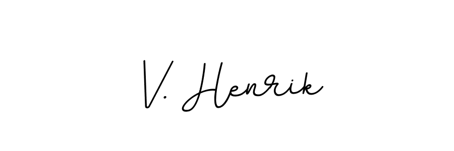 Design your own signature with our free online signature maker. With this signature software, you can create a handwritten (BallpointsItalic-DORy9) signature for name V. Henrik. V. Henrik signature style 11 images and pictures png