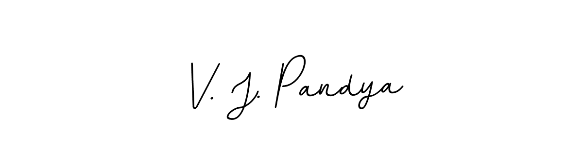 The best way (BallpointsItalic-DORy9) to make a short signature is to pick only two or three words in your name. The name V. J. Pandya include a total of six letters. For converting this name. V. J. Pandya signature style 11 images and pictures png