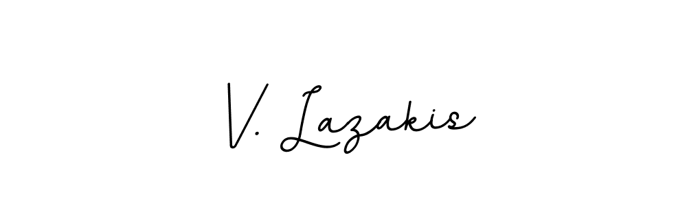 Create a beautiful signature design for name V. Lazakis. With this signature (BallpointsItalic-DORy9) fonts, you can make a handwritten signature for free. V. Lazakis signature style 11 images and pictures png