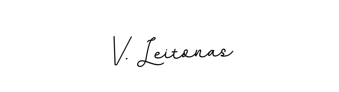 Design your own signature with our free online signature maker. With this signature software, you can create a handwritten (BallpointsItalic-DORy9) signature for name V. Leitonas. V. Leitonas signature style 11 images and pictures png