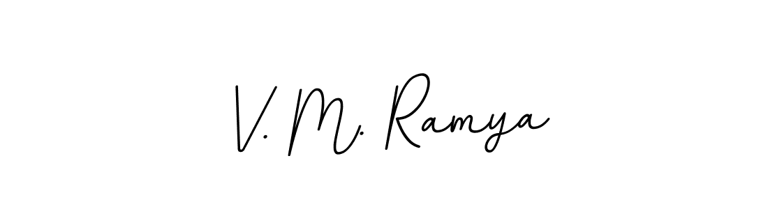 How to make V. M. Ramya name signature. Use BallpointsItalic-DORy9 style for creating short signs online. This is the latest handwritten sign. V. M. Ramya signature style 11 images and pictures png