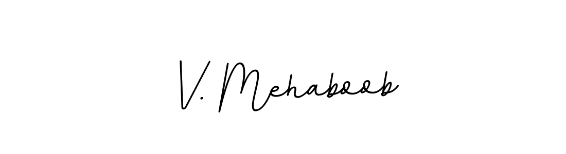 How to make V. Mehaboob name signature. Use BallpointsItalic-DORy9 style for creating short signs online. This is the latest handwritten sign. V. Mehaboob signature style 11 images and pictures png