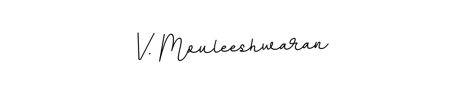 The best way (BallpointsItalic-DORy9) to make a short signature is to pick only two or three words in your name. The name V. Mouleeshwaran include a total of six letters. For converting this name. V. Mouleeshwaran signature style 11 images and pictures png