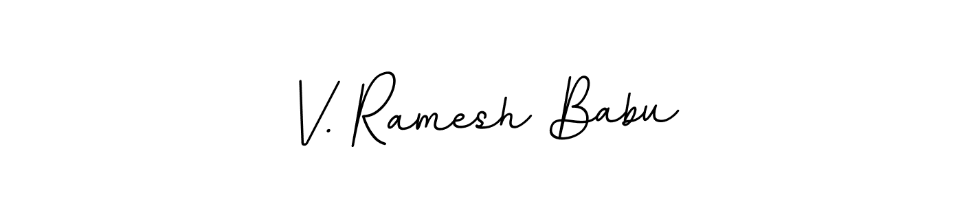 The best way (BallpointsItalic-DORy9) to make a short signature is to pick only two or three words in your name. The name V. Ramesh Babu include a total of six letters. For converting this name. V. Ramesh Babu signature style 11 images and pictures png