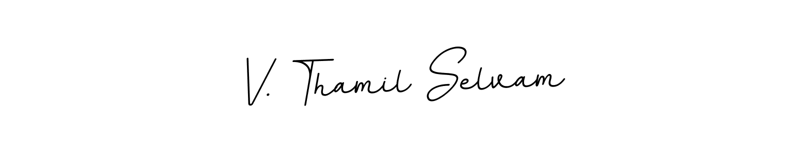 Create a beautiful signature design for name V. Thamil Selvam. With this signature (BallpointsItalic-DORy9) fonts, you can make a handwritten signature for free. V. Thamil Selvam signature style 11 images and pictures png