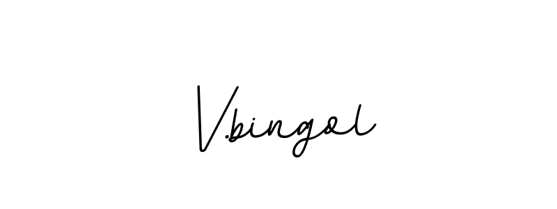 Make a beautiful signature design for name V.bingol. With this signature (BallpointsItalic-DORy9) style, you can create a handwritten signature for free. V.bingol signature style 11 images and pictures png