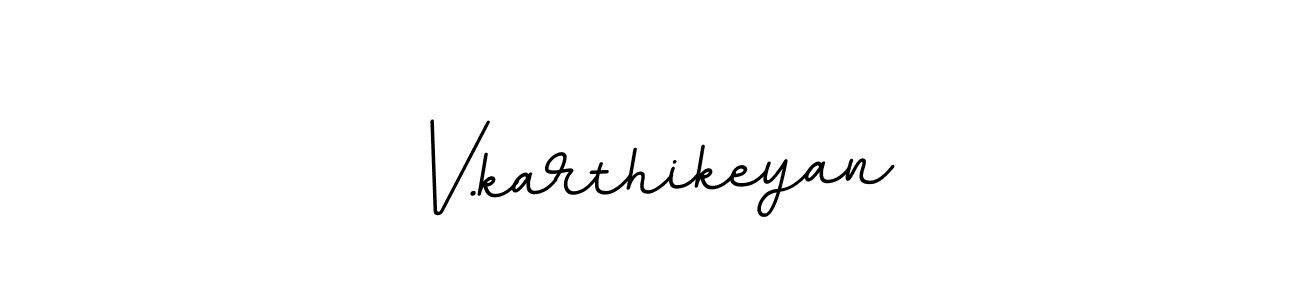 Create a beautiful signature design for name V.karthikeyan. With this signature (BallpointsItalic-DORy9) fonts, you can make a handwritten signature for free. V.karthikeyan signature style 11 images and pictures png