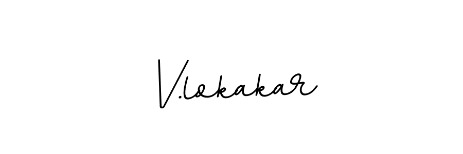 The best way (BallpointsItalic-DORy9) to make a short signature is to pick only two or three words in your name. The name V.lokakar include a total of six letters. For converting this name. V.lokakar signature style 11 images and pictures png