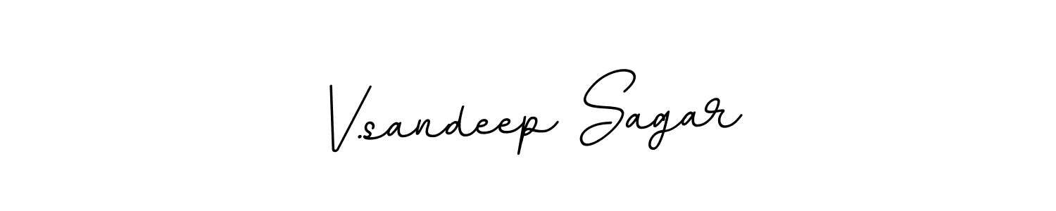 This is the best signature style for the V.sandeep Sagar name. Also you like these signature font (BallpointsItalic-DORy9). Mix name signature. V.sandeep Sagar signature style 11 images and pictures png