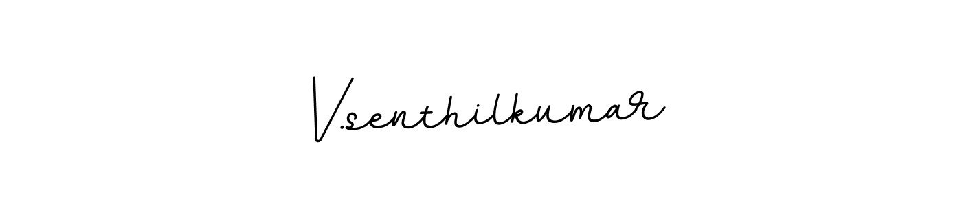 Use a signature maker to create a handwritten signature online. With this signature software, you can design (BallpointsItalic-DORy9) your own signature for name V.senthilkumar. V.senthilkumar signature style 11 images and pictures png